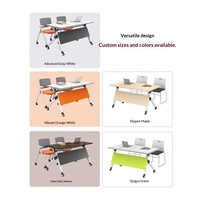 HYZ-298X Ensemble table et chaises pliantes pour formation, table de conférence mobile et combinable, bureau de formation multifonctionnel et long, pour l'éducation