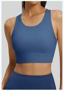 Soutien-gorge de sport sans couture pour femme, col carré, dos nageur, maintien moyen, yoga, fitness, couleur unie, respirant, séchage rapide, Spandex Polyester - Product Image 3