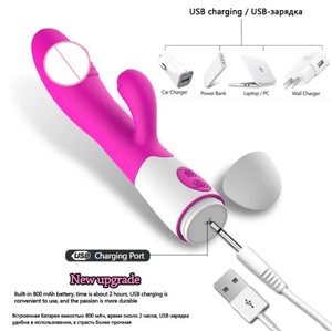 USB-Betriebener Rosen-<span class=keywords><strong>Vibrator</strong></span> Doppelendiges Erwachsenen-Sexspielzeug mit Variabler Frequenz G-Punkt-Stimulation für Weibliche <span class=keywords><strong>Dildo</strong></span>-Masturbatoren - Product Image 2