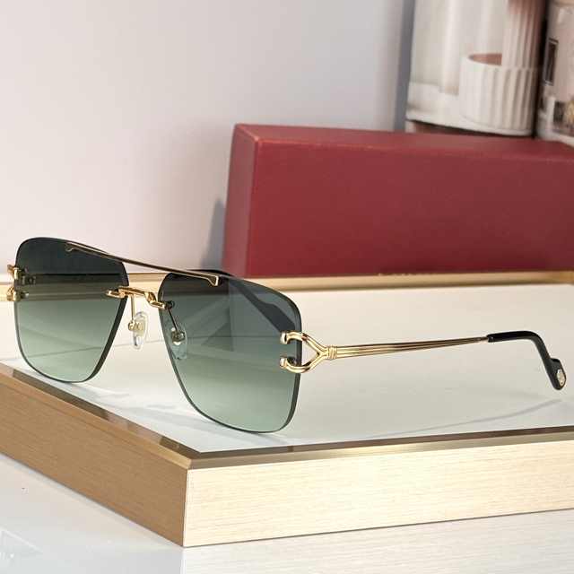 New Designer Fashionable Luxury Sunglasses UV400 Protective Gradient Green Lenses High-quality Business Travel Popular Glasses