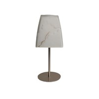 Lampe de bureau en verre à motif marbré, forme carrée conique, corps en métal, commande tactile manuelle, autonomie de 7 à 30 heures, étanche, charge rapide 2A
