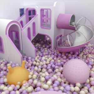 Equipo de Juegos Infantiles Comercial de <span class=keywords><strong>Madera</strong></span> Personalizado, <span class=keywords><strong>Parque</strong></span> <span class=keywords><strong>Infantil</strong></span> <span class=keywords><strong>Interior</strong></span> Comercial Morado con Tobogán y Piscina de Pelotas - Product Image 4