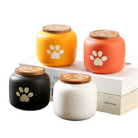 Urne funéraire carrée en céramique de 500 ml, fait main, avec empreinte de patte, hermétique, biodégradable, pour cendres d'animaux, design moderne et épuré, la plus vendue