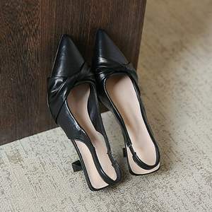 Tacones Altos de Cuero PU Duradero con Tacón Grueso y Plantilla con Absorción de Impactos para Damas, Ideales para Estar de Pie por Tiempo Prolongado y Trabajar - Product Image 4