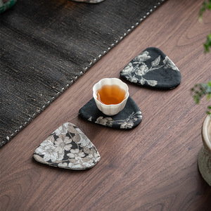 Sous-verre en tissu isolant thermique de style chinois Wuxi Hall, motif floral, pour la décoration de la maison - Product Image 1