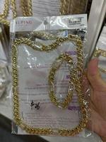Conjunto de Joyería XUPING al por Mayor, Collar y Pulsera de Cadena Cubana Chapada en Oro de 14K, Estilo Hip Hop para Hombre