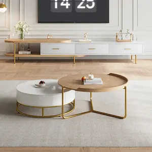China Hersteller Edelstahl Fernseherständer Bestseller Holz-TV-Schrank moderne Lounge-Möbel