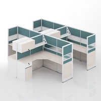 Bureau modulaire moderne Poste de travail ouvert avec cabines Mobilier de table de travail du personnel pour les espaces de bureau modernes Grandes cabines 8x8