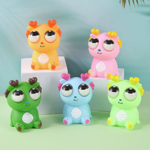 Juguete Antiestrés <span class=keywords><strong>de</strong></span> Dragón con Ojos Saltones, Juguete Sensorial para Apretar, Regalo Promocional con Logotipo Personalizado OEM - Product Image 2