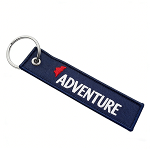 Custom Woven Fabric Keychain Embroidered Luggage Tag Rectangle Cloth <b>Key</b> <b>Ring</b> Travel <b>Bag</b> Accessory - Product Image 3