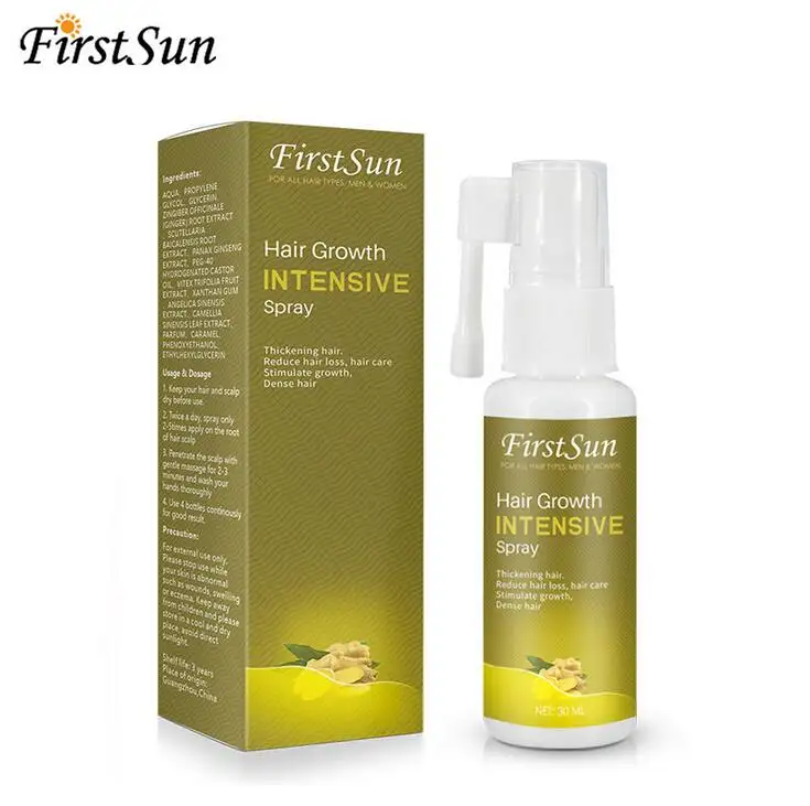 New 30ml Hair Growth Intensive Spray Ginseng Ginger Extract Stimulate Hair Dense Thickening Oil