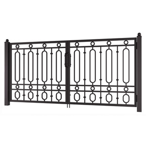 Portes doubles en acier forgé, nouvelle conception <span class=keywords><strong>de</strong></span> portail coulissante en fer forgé - Product Image 1