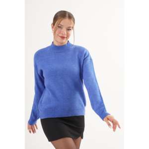 Suéter de Punto con Cuello Alto Saks para Mujer, Manga Larga, Casual, Anti-Pilling, Azul - Product Image 5