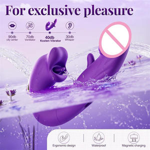 3-in-1 Rosa Fernbedienungs-Klitorisvibrator Paar-Dildos mit Zungen-Saugfunktion Rosen-Leck-App für Frauen Sexspielzeug Masturbatoren - Product Image 5