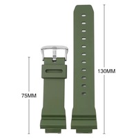 Kompatibel untuk DW5600/6900 GA2100 LS-5600 GW-M5610 G-5600 GW-B5600 GLX-5600 GB-5600 Tali Jam Tangan TPU 16mm Desain Sport Loop