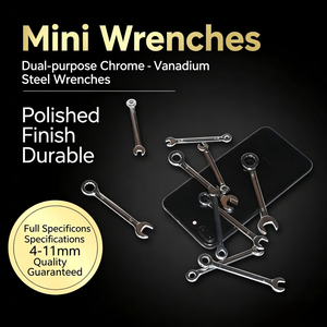 Jeu de clés mixtes métriques miniatures 4-11 mm, double extrémité hexagonale, manuel, en acier S2, outil de poche - Product Image 5