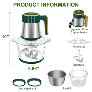 2026 New Design 4L 5L Small Meat Chopper Best Home Kitchen Food Cheap Stainless Steel Glass Electric Meat Grinder for Sale - Product Image 4