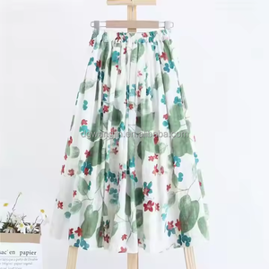 Manufacturer Wholesale Summer Midi Pleated <strong>Skirt</strong> <strong>Plus</strong> <strong>Size</strong> Women's Elastic High Waisted Satin Plain A-line <strong>Skirt</strong> - Product Image 6