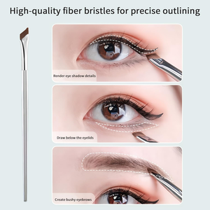 Pinceles de Maquillaje Angulares Delgados para Tinte, con Logotipo Personalizado, Marca Privada, Pincel Plano para Cejas, Delineador, Corrector y Tinte de Cejas - Product Image 3