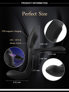 USA <strong>Hot</strong> Sale New Arrival 3 Motors High Vibrating Male Adult Sex Toys <strong>Penis</strong> Cock Ring Vibrator - Product Image 3