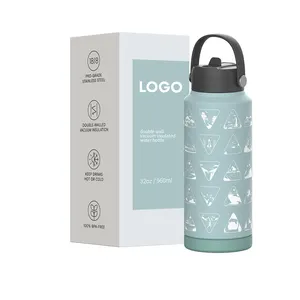 Custom Laser Engraved 32 Ounce National Parks Double Walled Stainless Steel Insulated 32oz Water Bottle With Stickers