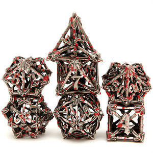 Juego de dados de Metal Dnd personalizado de fábrica de alta calidad D20 juego de dados huecos de 7 piezas adecuado para D & D Dragon y Dungeon RPG Dice G - Product Image 3