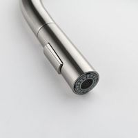 Robinet de cuisine monocommande en acier inoxydable à douchette extractible haute portée avec pulvérisateur, pour évier