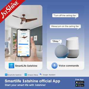 1stshine trang trí quạt trần với Đèn hạt gỗ lưỡi từ xa hoạt động 52 inch ánh sáng <span class=keywords><strong>Kit</strong></span> cho phòng khách phòng ngủ - Product Image 6