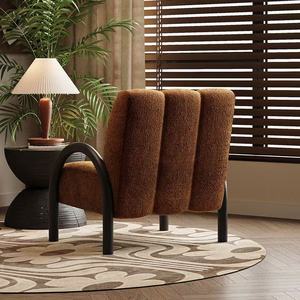Poltrona Moderna Monoposto con <span class=keywords><strong>Schienale</strong></span> <span class=keywords><strong>Alto</strong></span>, Struttura in Metallo e Vano Contenitore Morbido e Resistente per Soggiorno. - Product Image 6