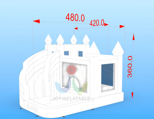 Château gonflable pour enfants blanc, qualité commerciale, maison de rebond gonflable, glissade aquatique, trampoline, sauteurs, matériau PVC, facile - Product Image 3