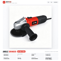 Meuleuse d'angle 115 mm 600 W à vitesse variable pour découpe, meulage et polissage des métaux, avec poignée latérale à 3 positions