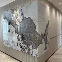 Feuille de marbre imperméable et insonorisée en PVC Panneau mural en marbre 3D UV MDF Feuille de faux marbre pour l'intérieur
