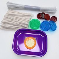Ensemble d'accessoires pour fumer personnalisés 2023, kit à tabac, plateau à rouler en métal, moulin à herbes, kit à fumer