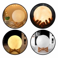 Lámpara Lunar Inalámbrica 3D de 8cm, Luz Nocturna, Pequeño Regalo para Toda Ocasión