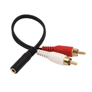 Cabo de áudio estéreo banhado a ouro 3.5mm fêmea a <span class=keywords><strong>2</strong></span> rca macho - Product Image 1