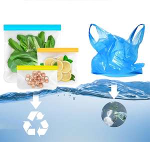 Bolsas Reutilizables para Congelador Huamaohengchun, Paquete de 10, Aptas para Lavavajillas, Bolsas de Plástico PE para Almacenamiento de Alimentos, 3 Tamaños, para Snacks, Sándwiches y Almuerzos - Product Image 6