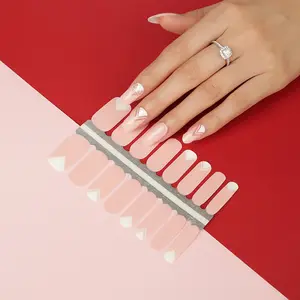 Shanghai Huizi fashionable design cheap nail strip full cover self adhesive nail stickers