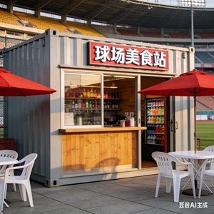 ร้านค้าสำเร็จรูปสำหรับแฟนฟุตบอล บ้านคอนเทนเนอร์สำเร็จรูปสำหรับขายสินค้าในสนามกีฬา - Product Image 4