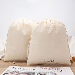 Sacs en toile de coton en gros avec cordon de serrage pour chaussures, sacs cadeaux, sacs à main personnalisés, housses anti-poussière avec impression de logo - Product Image 4