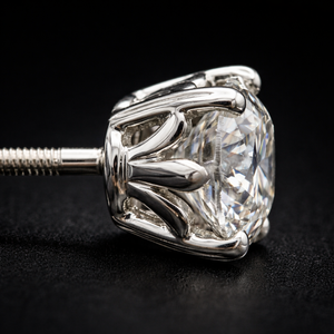 ต่างหูเพชรแพลตตินั่มระดับพรีเมียม ทรงบริลเลียนท์คัท ความเงางามสูง เครื่องประดับเรียบหรู ทนทาน ของขวัญสุดหรูสำหรับผู้หญิง - Product Image 4