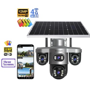 New V380 12mp Outdoor 3lens PTZ Motion Detection Auto Tracking Wifi <strong>Camera</strong> Solar Low Power Cctv <strong>Security</strong> System <strong>4g</strong> <strong>Camera</strong>