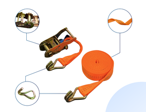 Correa de amarre de carga con trinquete de cinta de PES PP resistente al desgaste OEM con mango de plástico para ingeniería mecánica de VN - Product Image 3