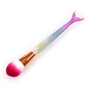 Ensemble de 7 pinceaux de maquillage sirène scintillants, poils synthétiques personnalisés, manche en plastique, fabrication artisanale, étiquette privée, pinceaux professionnels pour le visage - Product Image 5