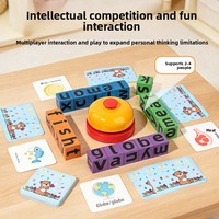 Cubes de lettres colorés en bois, jeu de construction, cartes de vocabulaire illustrées, défi sonore, préscolaire Montessori, 30 pièces, animaux