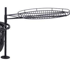 Black All Star Fire Pit Bowl Incluye rejilla de cocina para barbacoa, pantalla de chispa, pozo de fuego de 30 pulgadas con rejilla de cocina para barbacoa de 360 grados - Product Image 2
