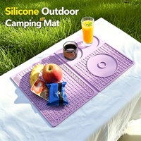 Tapis de bar pliable en silicone, tapis de drainage, tapis de table de cuisine antidérapant résistant à la chaleur, pour bar, extérieur, camping