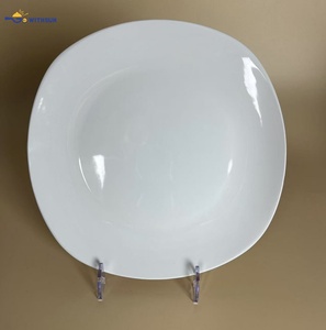 Platos Cuadrados Blancos de Cerámica de 10.5 Pulgadas al por Mayor, Platos Planos de Porcelana para Restaurantes, Hoteles, Stock de Fábrica, Baratos al por Mayor - Product Image 1