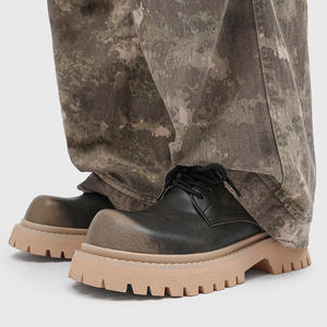 Chaussures à talons hauts décontractées pour hommes, élégantes, à bout rond, pour le bureau, avec semelle intérieure en EVA, noir, jaune et violet - pour le printemps - Product Image 4