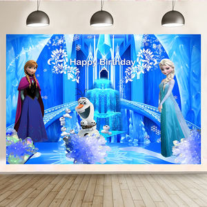 Frozen <span class=keywords><strong>princesse</strong></span> Elsa affiche fond joyeux anniversaire fête décorations bannière poste arrière-plans décors - Product Image 1