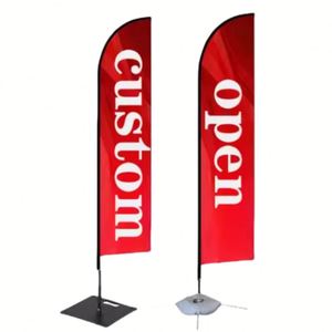 Drapeau publicitaire de plage en plumes, personnalisé et synchronisé, pour exposition extérieure - Product Image 1